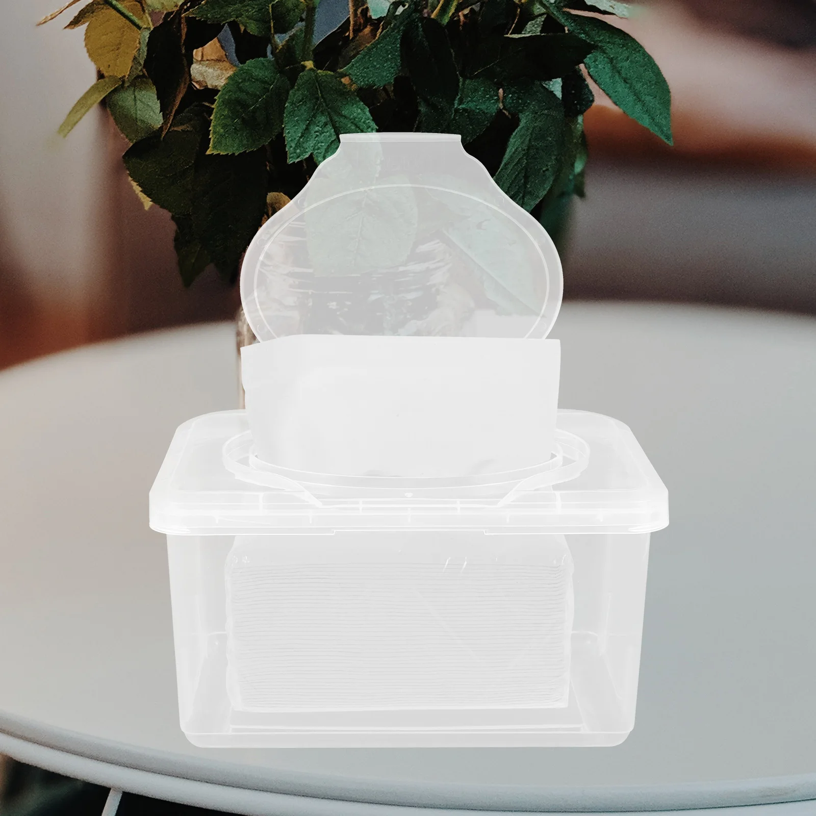 

2pcs Baby Wipes Dispenser Reusable Holder Refillable Container Travel Case Wet Tissue Box Transparent Lid Easy Open Close Diaper