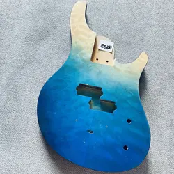 EB281 Sea Blue Color Quilted Maple Top Precision Bass Body for Electric Bass Replace and DIY Unfinished Custom Ordert