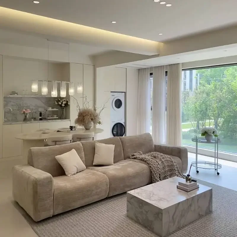 Oversized Cushion Living Room Sofas Retro Gray Lounges Sectional Living Room Sofas Curved Cheap Couch Wohnzimmer Furniture Home