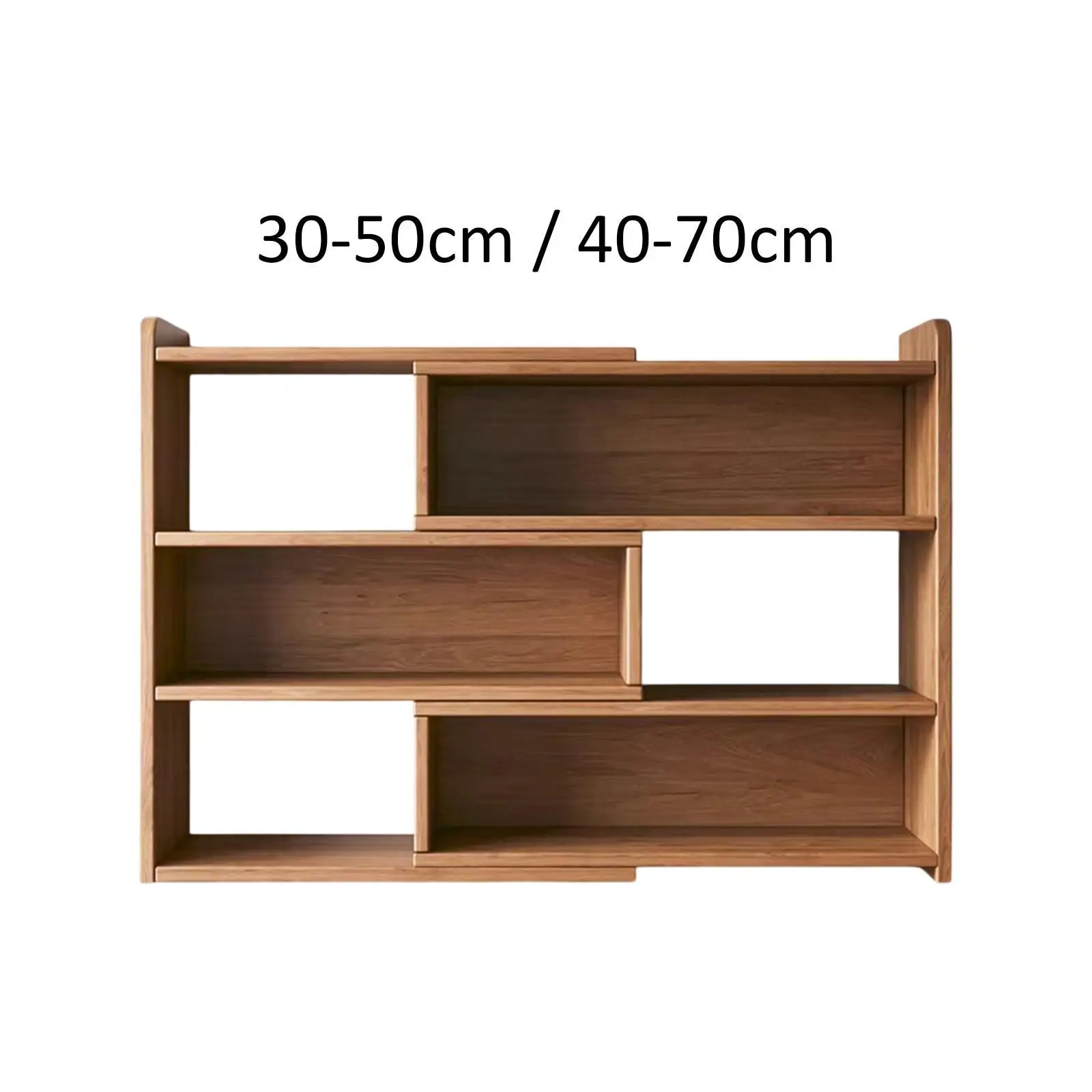 Wooden Bookcase Expandable Storage Organizer for Bedroom Small Space Home