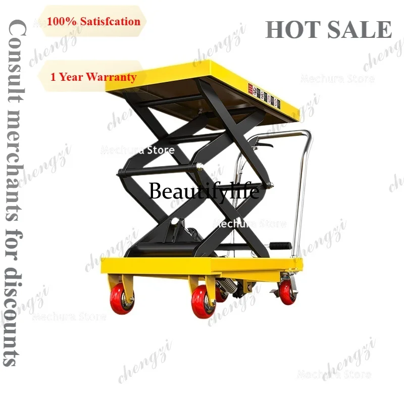 

A81 Hydraulic Scissor Lift Table Cart - Manual Hand Pallet Truck with Adjustable Height Platform for Warehouse & Workshop