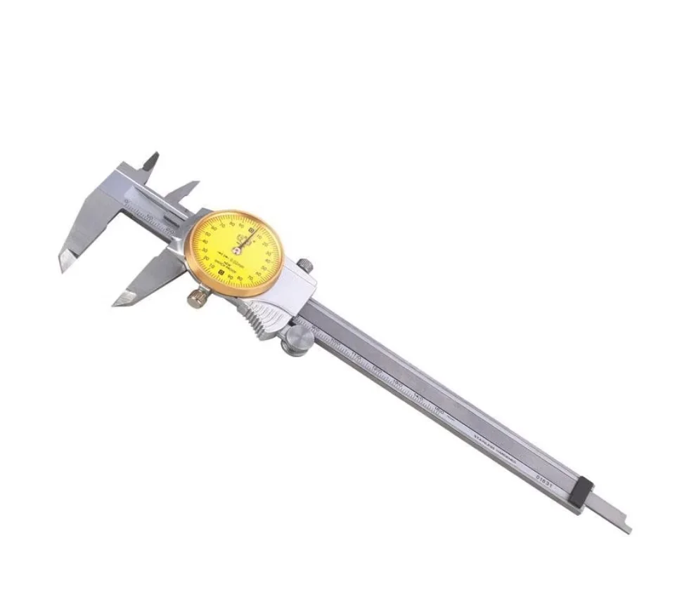 

BESTIR tool stainless steel 4Crl3 vernier dial caliper with watch chroming four-use measuring:inner/outter diameter depth step