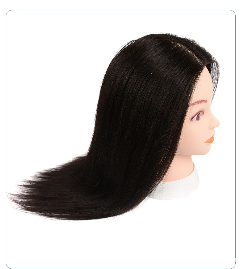 100% Human Hair Mannequin Heads With For Hair Training Styling Solon Hairdresser Dummy Doll Heads For Practice Hairstyles