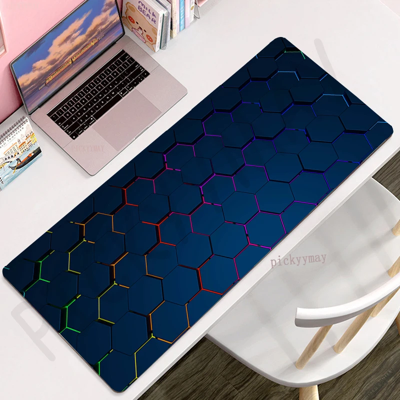 Imagem -02 - Grande Jogo Mousepads Geométrica Mouse Pad Computador Mousepad Mouse Mat 90x40cm Almofadas de Mesa para pc Teclado Mats Tapete de Mesa