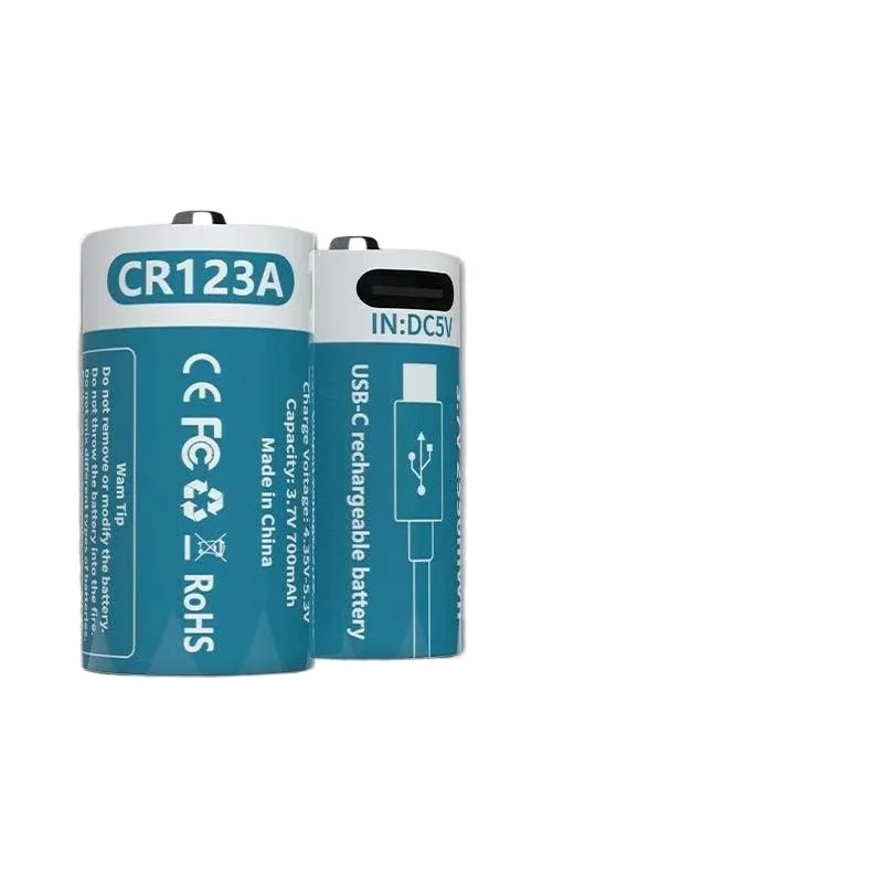 2550mAh Lithium Battery USB Large Capacity Type-C 3.7V Charging for Polaroid 16340 Camera Battery