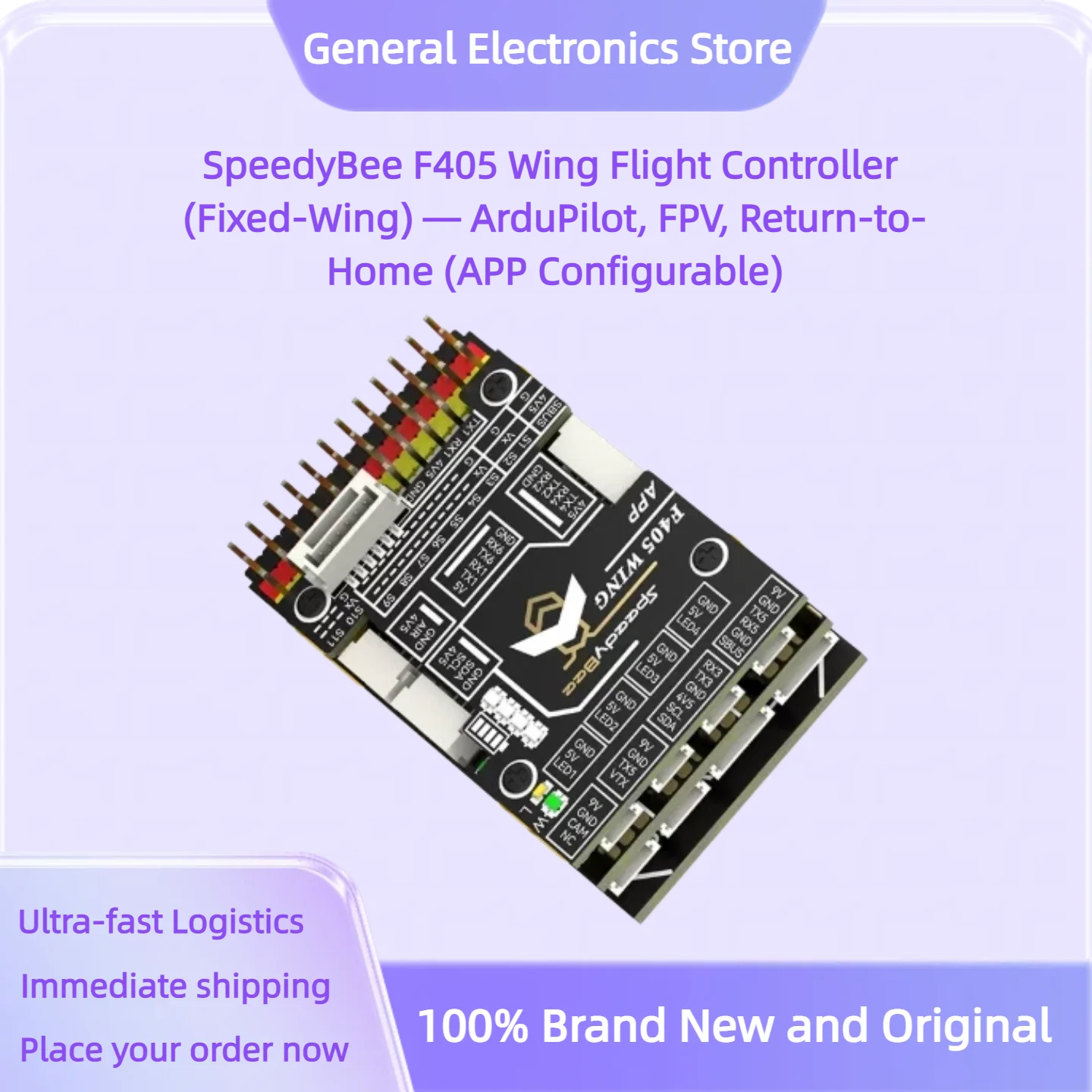 SpeedyBee F405 Wing Flight Controller (Fixed-Wing) — ArduPilot, FPV, Return-to-Home (APP Configurable)