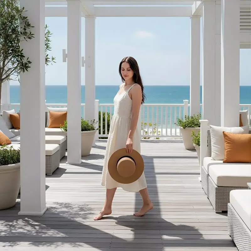 Fashion French Style Flat Top Straw Hat Travel Vocation Women Beach Sun Hat