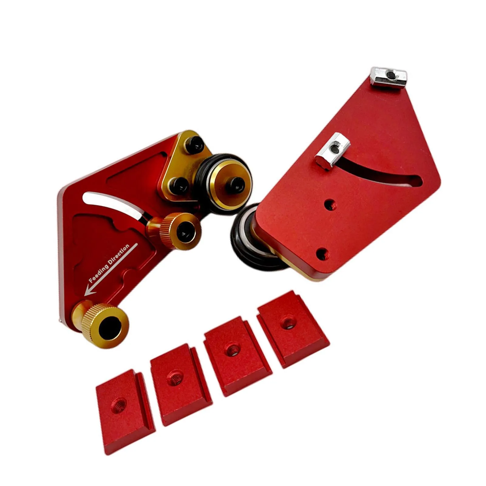 2 stuks tafelzaaggeleiderplaat Nauwkeurige houtbewerking Multifunctioneel lager Feeder Roller Press Board Hulpgereedschap