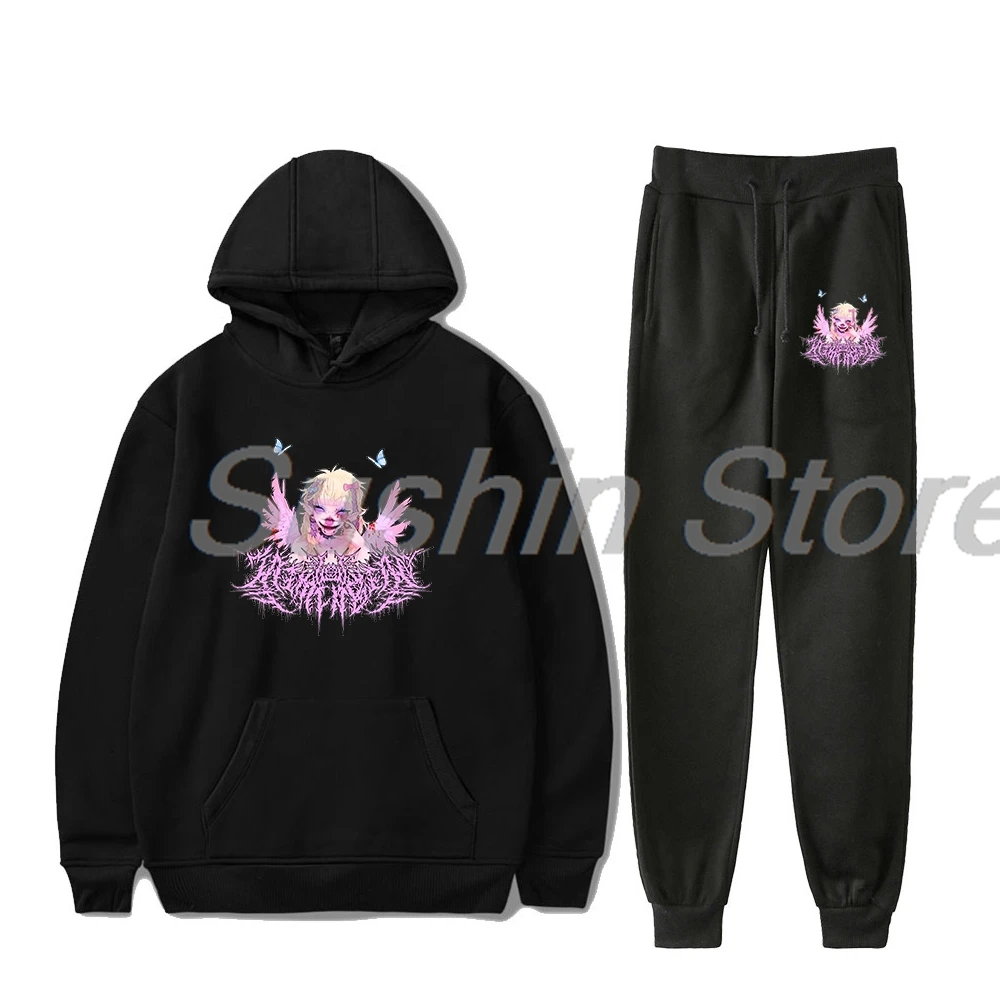 

Jazmin Bean Merch Pullover Hoodie Jogger Pants Two Piece Set Sweatshirts+Sweatpants Men Women's Set