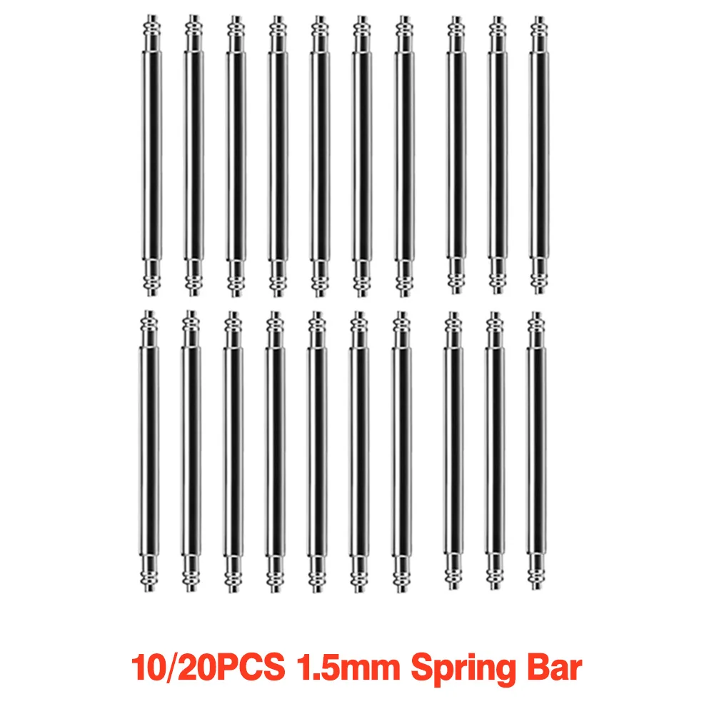 Barras de resorte de 1,5mm de diámetro, pasadores de enlace de correa aptos para 12mm, 14mm, 16mm, 18mm, 20mm, 21mm, 22mm, 24mm, 26mm y 28mm, 10/20 piezas