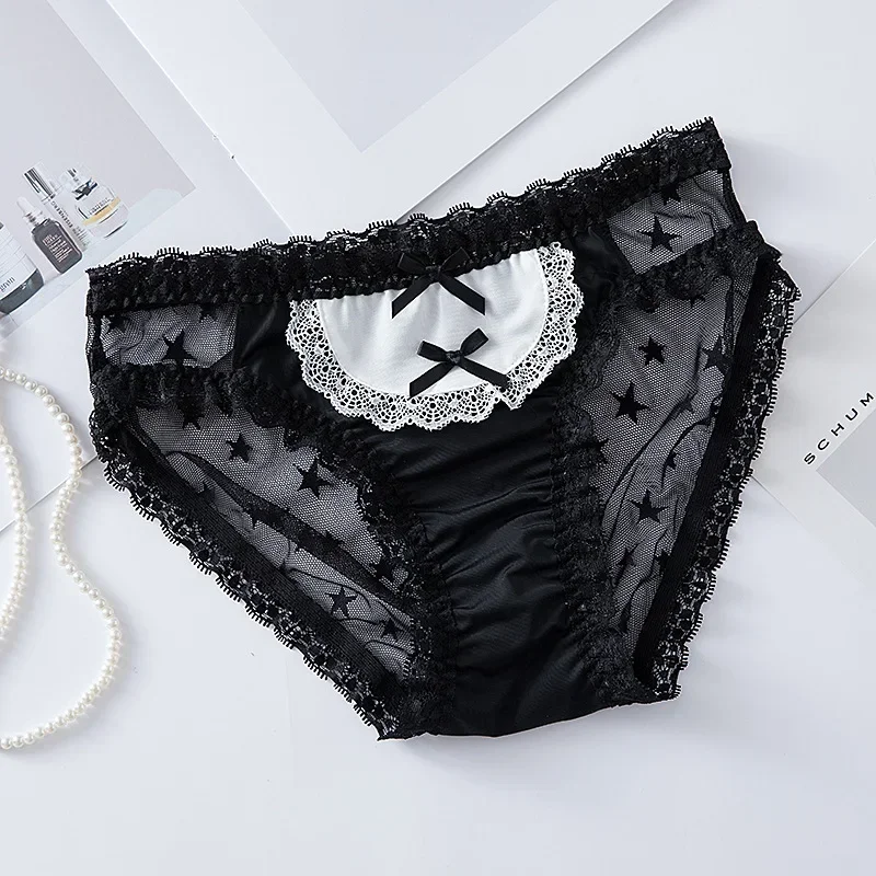 新しい配信パンティー下着ティーンエイジャー女性若い女の子スタッドネット白黒ファッション
