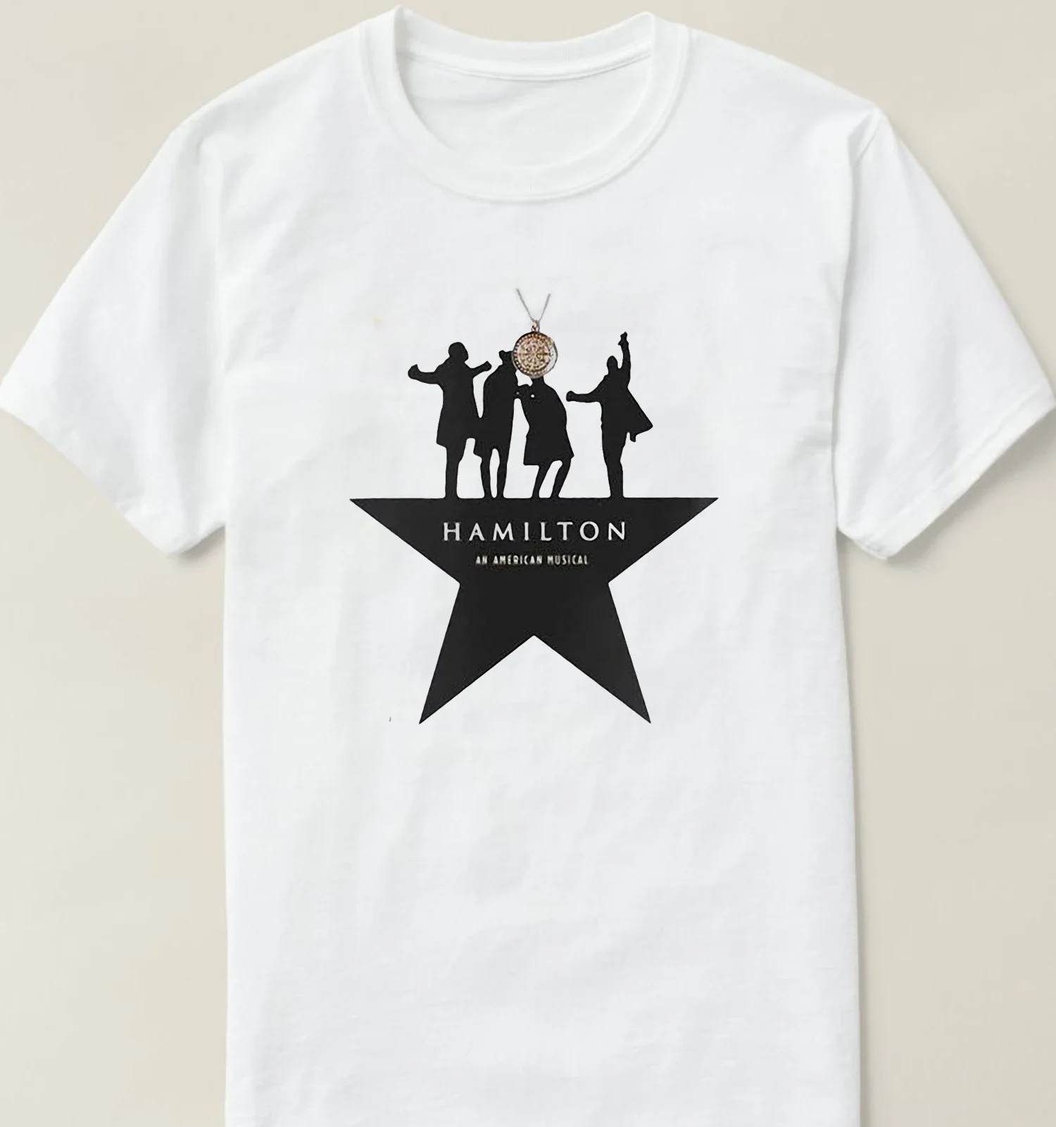 An American Musical Hamilton star T-Shirt 100% Cotton O-Neck Short Sleeve Casual Mens T-shirt Size S-3XL