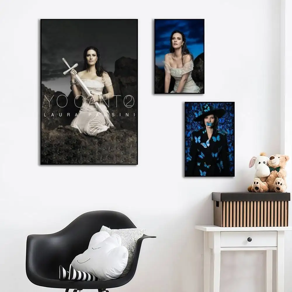 Pegatina de póster de moda elegante de la cantante Laura Pausini YO CANTO 2 para decoración de sala de estar, dormitorio y dormitorio