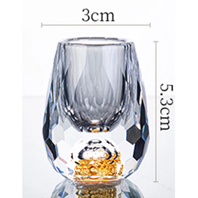 24K Gold Foil White Wine Cup Set, Crystal Glass, White Wine Dispenser, Golden Light, Overflowing, Creative, Small of spirits