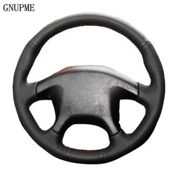 جديلة اليد غطاء عجلة القيادة السيارة حماية تقليم الجلود مثقبة لميتسوبيشي L200 1997-2006 باجيرو بينين الفضاء والعتاد