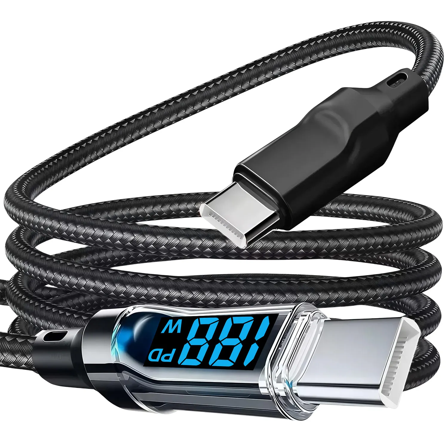 PD240W 6A Super Fast Charging Type C Cables Digital Display High-speed Data Transfer Cord PD Type-c To C Wire for IPhone 17Pro ﻿