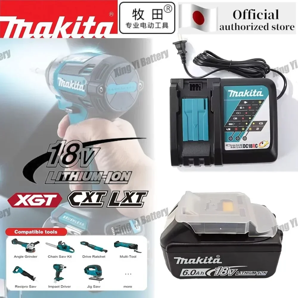 

Genuine for Makita 18V Battery 6Ah BL1850B Li-ion Replacement Battery BL1850 BL1860B BL1860 BL1840B BL1830B BL1830 LXT-400 RU