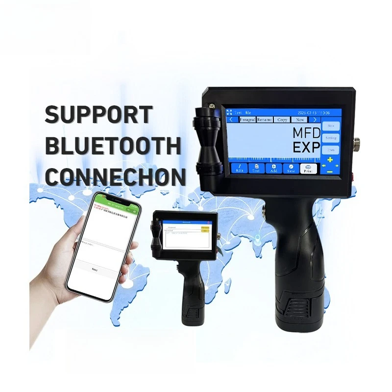 Multiple Languages Smart Handheld Inkjet Printer Adapt to Various Spray Printing Contents