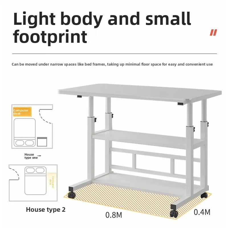 Adjustable Bedside Table Mobile Laptop Desk for Home Office Student Dorm Simple Design