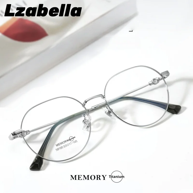 

Lzabella мужские и женские ультралегкие многоугольные очки из титанового сплава в стиле ретро, модные гибкие оптические очки небольшого размера, оправа