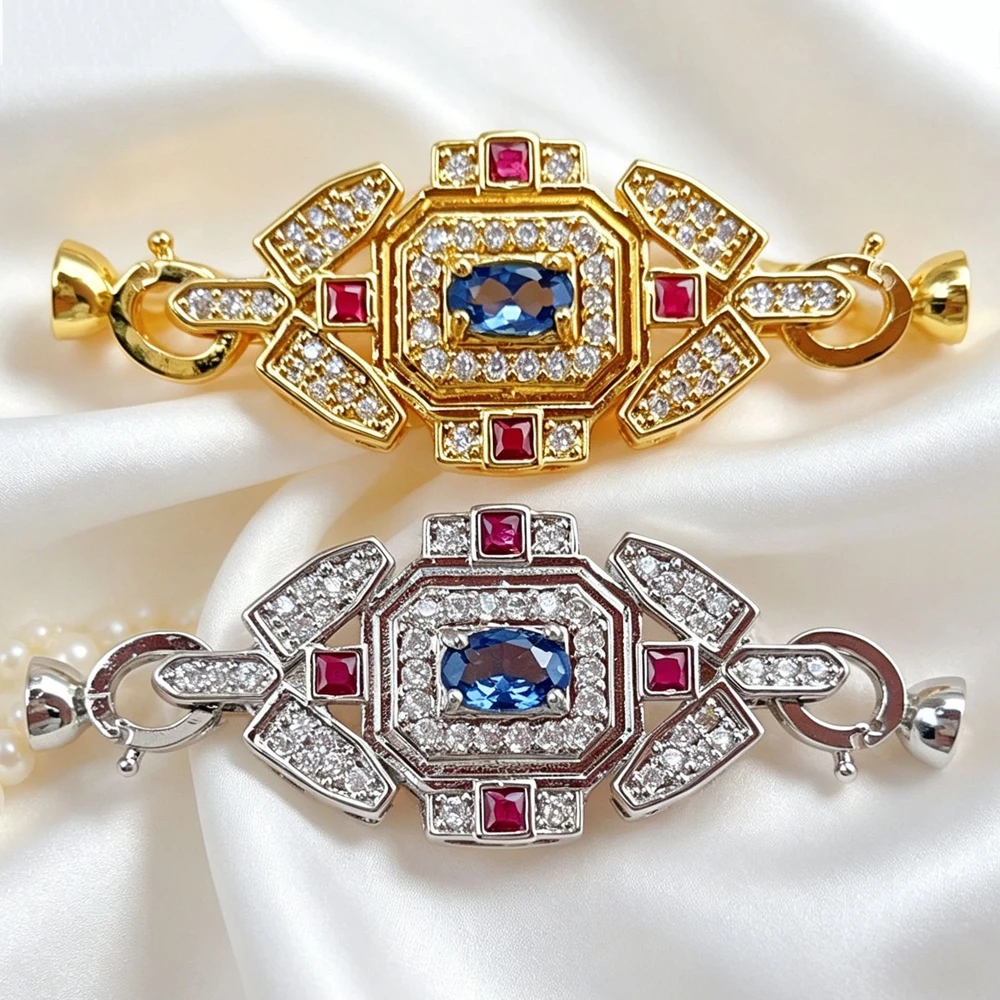 Juya 수제 18K 도금 장식 커넥터 잠금 장치 DIY 여성용 천연석 진주 바느질 보석 만들기