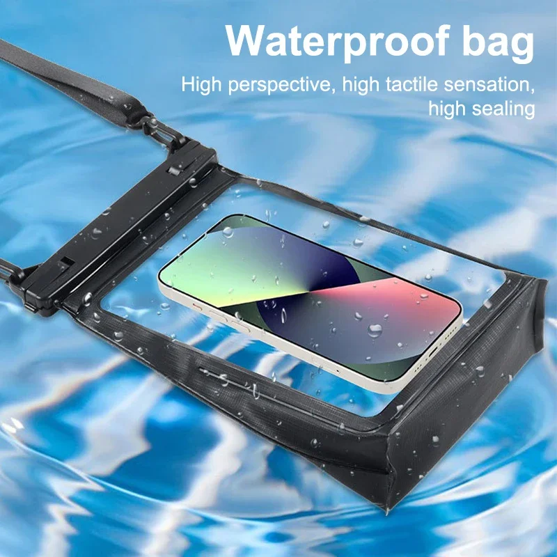 เคสโทรศัพท์กันน้ำ IPX8 เหมาะสำหรับว่ายน้ำสำหรับอุปกรณ์ขนาด 8.2 นิ้วและการป้องกันกุญแจรถ