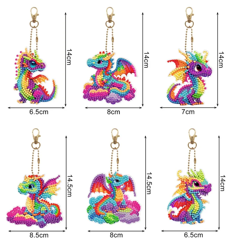 Diamond Art DIY Keychain Pendant Ornament Kit Dragon-5D For Christmas Valentine' S Day - view 6