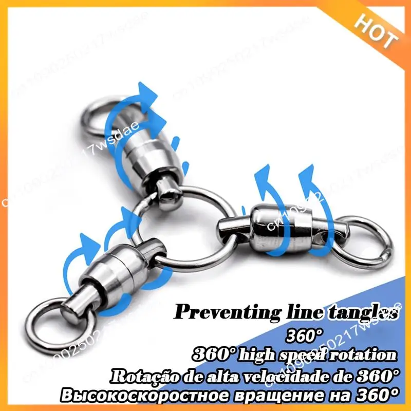 

X08A 3-ходовые вертлюжки, 5 шт., вертлюг с шарикоподшипником из нержавеющей стали, сверхмощная установка, вертлюг для морской рыбалки, поперечный поворотник