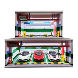 1:24  Parking Scene 3 Spaces Model Toy Car Garage Display Cabinet Dustproof Storage Box