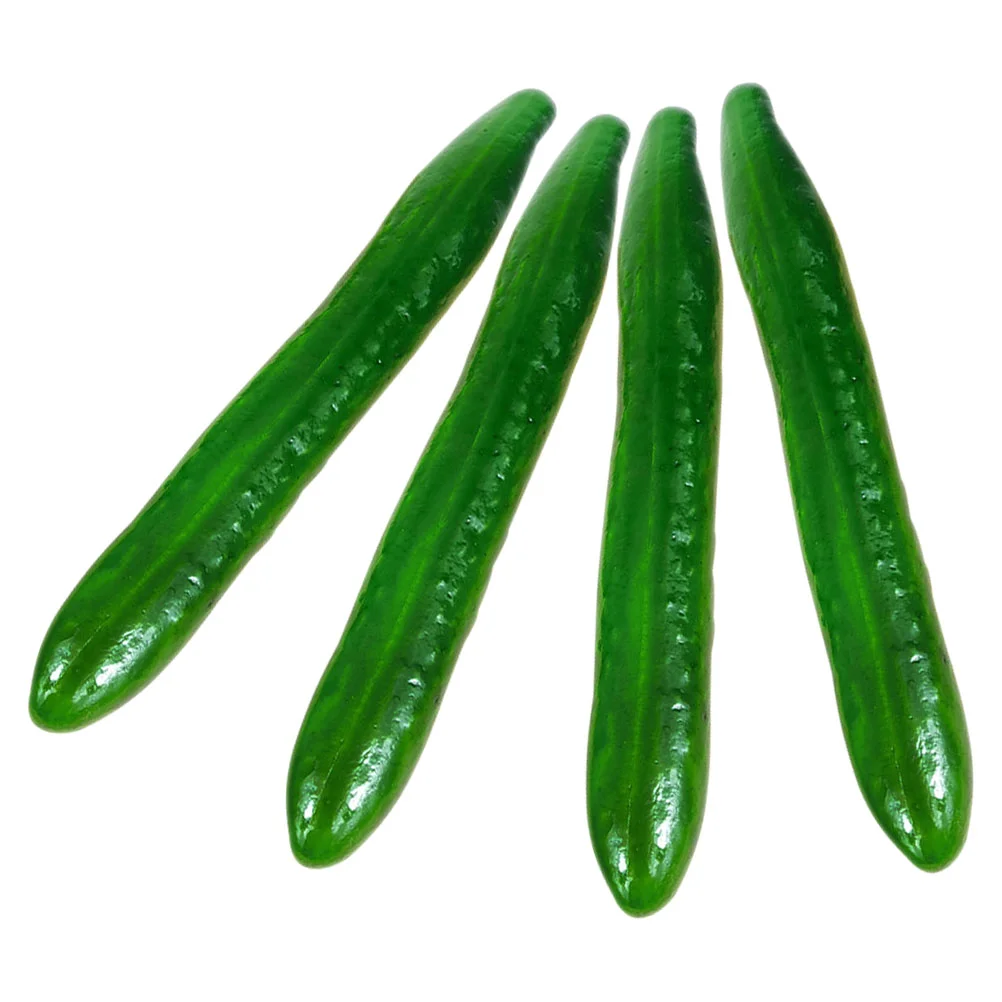 4 Pcs Simulated Vegetable Model Cucumber Lifelike Artificial Decors False Showcase Display Props Foam Fake Decorations Child