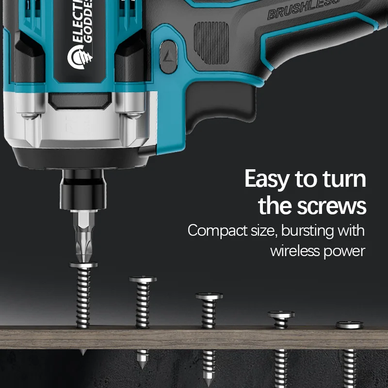 Electric Goddess Brushless Electric Impact Screwdriver Cordless Multifunctional Rechargeable Power Tool For Makita 18V Battery