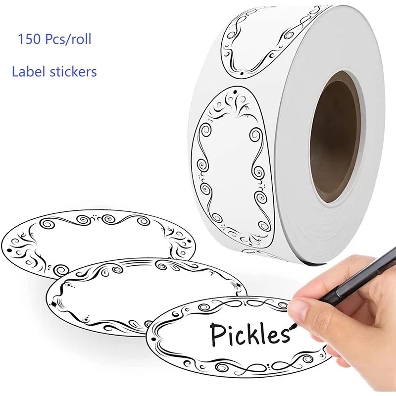 

New 150pcs Can Write Label Stickers Food Classification Labels Adhesive Paper Home Office Gift Stickers