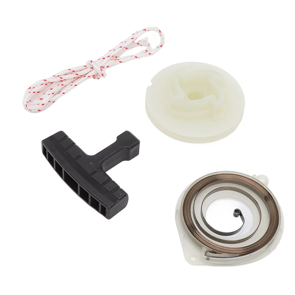 Plastic Starter Pulley Kit White Easy to Install Recoil Starter Assembly Compact for Husqvarna 445e 450 455 460
