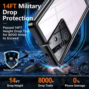 جراب IP68 مقاوم للماء لهاتف Samsung Galaxy S25 S24 S23 S22 S21 Ultra FE A54 5G غطاء هاتف سباحة معدني من الألومنيوم فاخر أفضل 10 مبيعا فاخرة يمكن التخلص منها - رقم 4