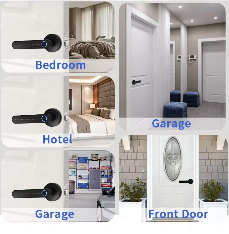 TTLock Smart Digital Door Lock, 5 Ways Keyless Entry: Fingerprint, Anti-Peep Virtual Password, RFID IC Card, Bluetooth APP Remote Unlock & Mechanical Key, 12 Months Long Standby Security Lock for Home, Apartment, Airbnb, Hotel Office - view 5