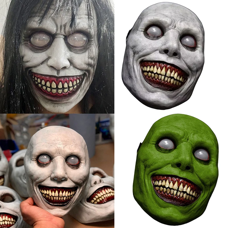 Horror The Exorcist Smiling Face Demon Mask Cosplay Evil Creepy Ghost Skull Plastic Masks Halloween Carnival Party Costume Prop