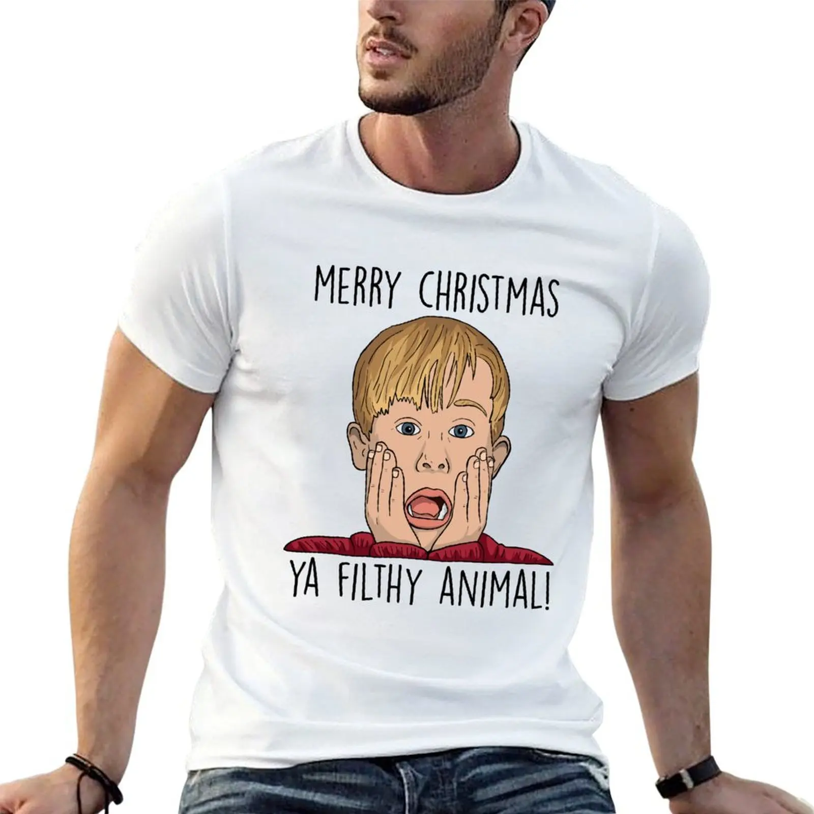 

MERRY CHRISTMAS YA FILTHY ANIMAL T-Shirt anime tshirt man t shirt summer T-Shirt