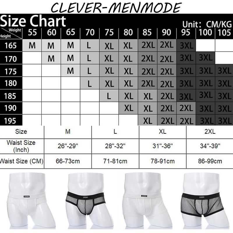 Sexy Mens Boxers Shorts Low Rise Man Sex Underwear Lingerie Trunk Transparent Mesh See Through Erotic Underpants Black White