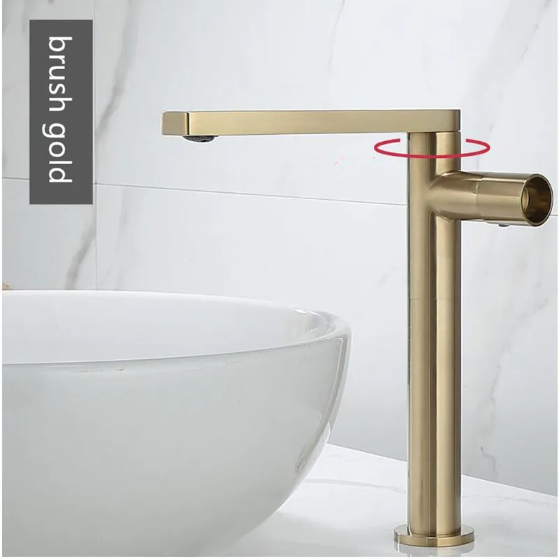 Rubinetto per lavabo bagno monocomando miscelatore per acqua in ottone caldo e freddo spazzola per rubinetto miscelatore per lavabo nero cromato oro