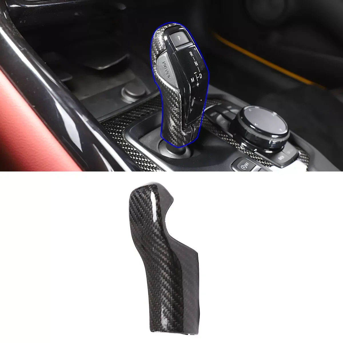 

Modified Carbon Fiber Control Gear Knob Head Cover For Toyota Supra A90 2019-22