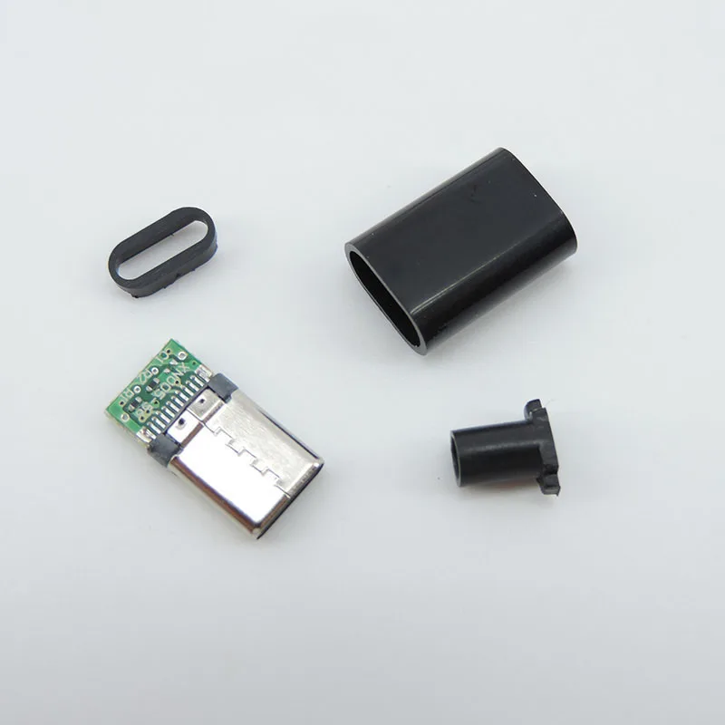 TYPE C USB 3.1 24 Pin Male Plug Welding power Connector Adapter diy Repair Type-C Charging Data Cable Accessories white black Q1