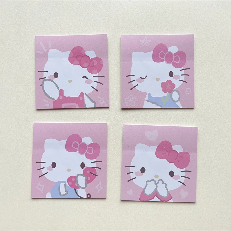 Sanrio Olá Kitty Sticky Notes, Estudante bonito mensagem adesivos, Desenhos animados Kuromi Cinnamoroll, 80pcs por saco