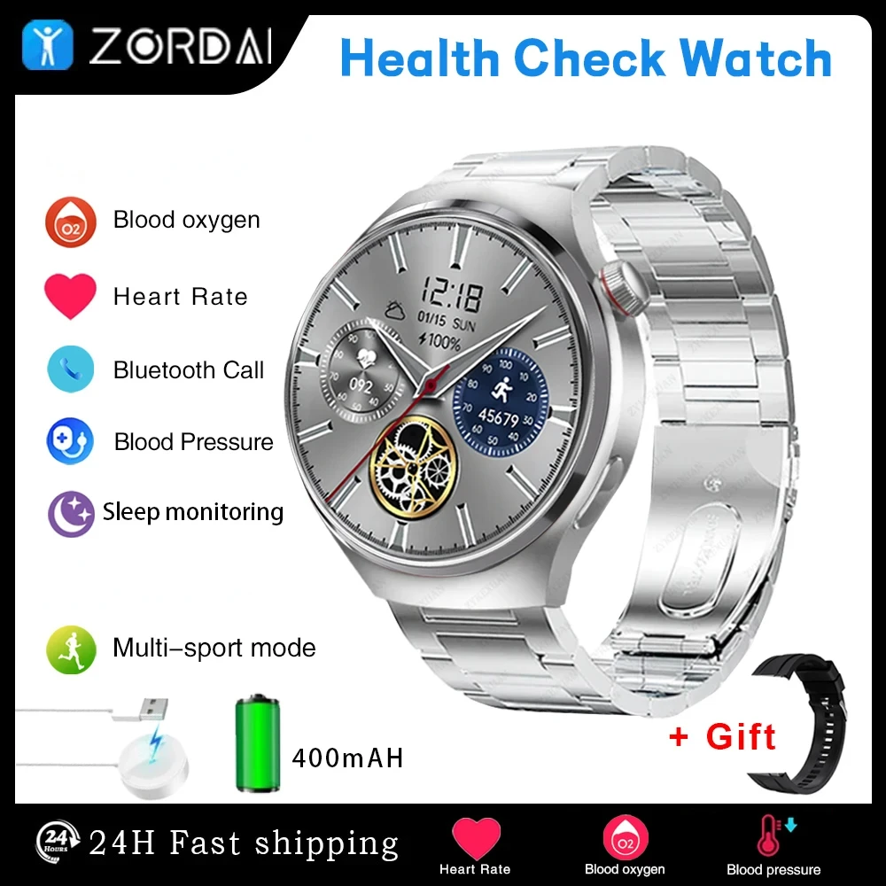 Zordai GPS Smart Watch Men For Huawei Watch 4 Pro 485*485 HD Screen Heart Rate Bluetooth Call IP68 Waterproof SmartWatch 2024