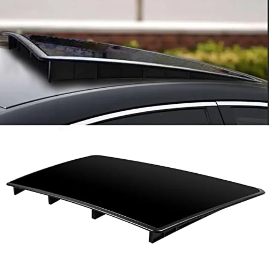 Universal car sunroof wind deflector for ventilation insulation, ABS plastic, black, waterproof surface with double-sided tape,