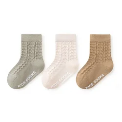 Lot de 3 paires de chaussettes en coton pour bébé fille et garçon, accessoire pour nouveau-né de 0 à 5 ans, printemps été