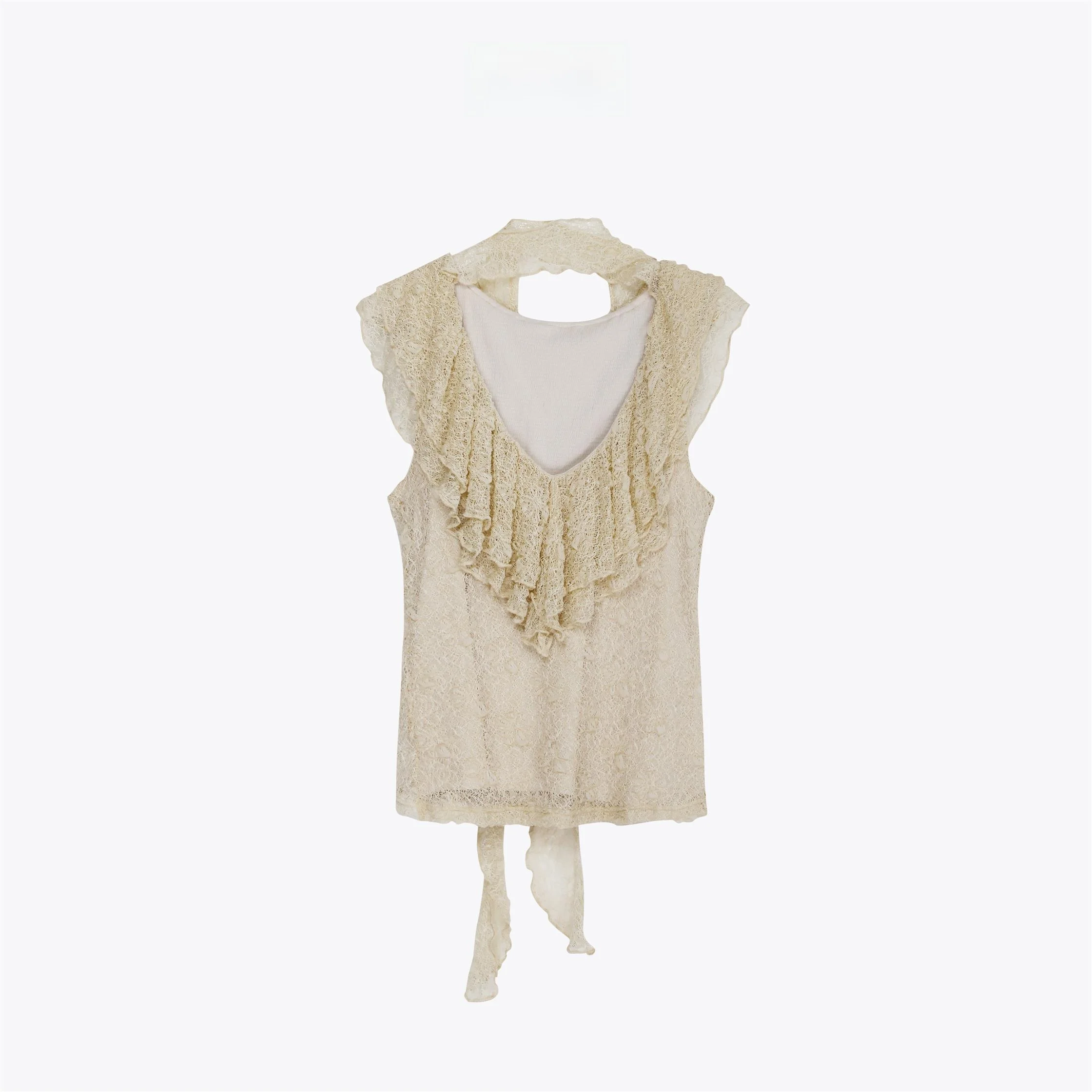 

Forniyooyo Versailles Gallery Court Style Lace Sleeveless Top Women's Straight Cut Summer Fashion Nylon Polyester Blend