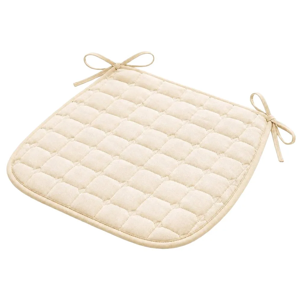 45x45cm Chair Seat Cushion Quilted Surface Tie Straps Tie On Cushion Soft Padding Square Shape Square Seat Pad Kitchen Chairs