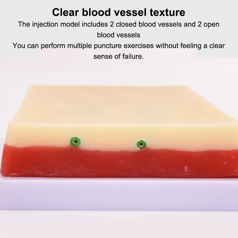 

IV Practice Human Skin Model Injection Puncture Training Silicone Care Pad Clear Lifelike Medical Simulation Training Model