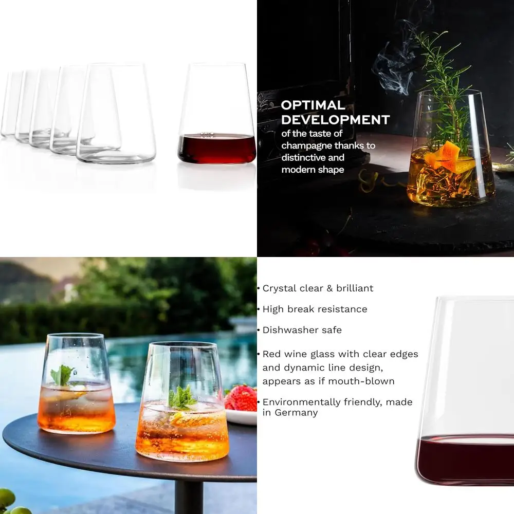 

Современные бокалы для красного вина без ножки, набор из 6 штук, 17,5 унций — максимально увеличивающие ароматическое качество, идеально подходят для наслаждения полностью боковой вина