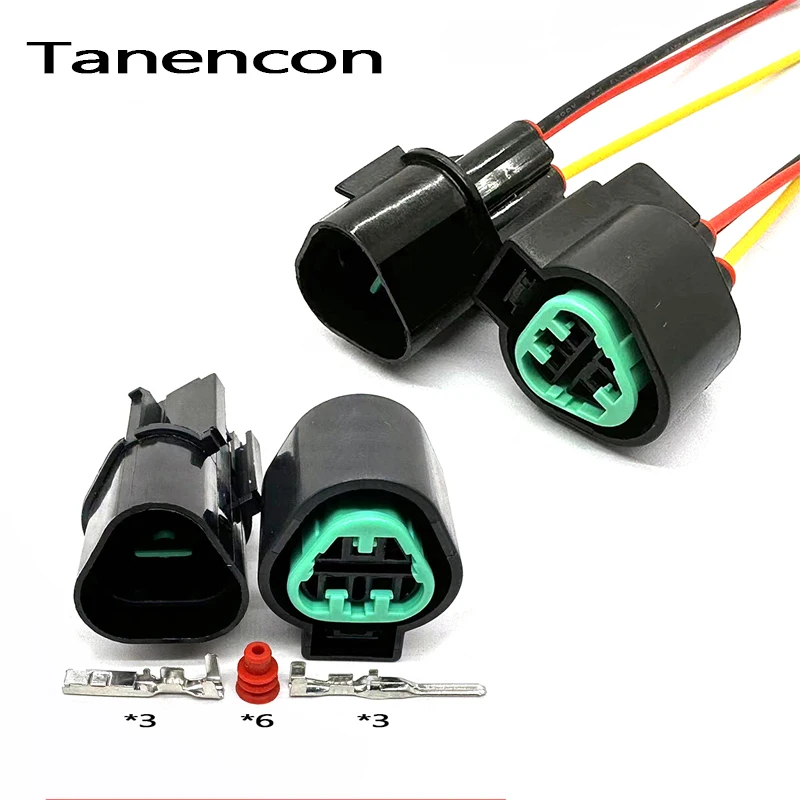 1 Set 3 Pin Kum Waterproof Electrical Automobile Connector Male Female Headlight Sensor Plug for Hyundai PB621-03020 PB625-03027